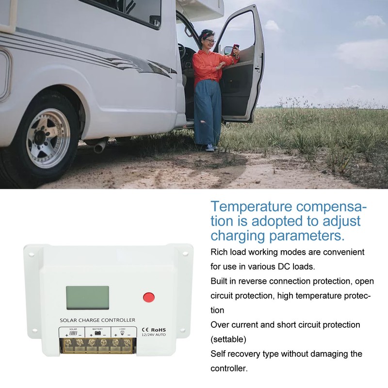 Solar Charge Controller Charging Parameters Adjustable MOS Circuit PWM Solar
