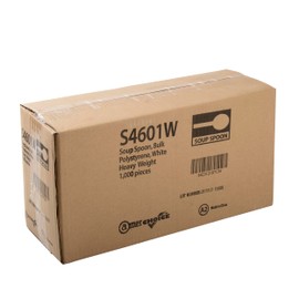 AmerCareRoyal Heavy Weight Unwrapped Disposable Polystyrene Soup Spoons for Restaurants and Catering, White, Pack of 1000