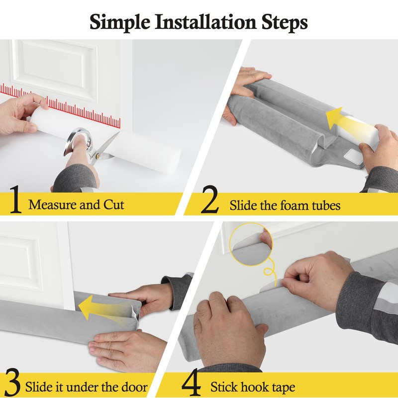 fowong Door Draft Stopper for Bottom of Door 30" Adjustable