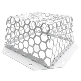 Dryer Vent Bird Guard - Galvanized steel, 7"L x 7"W x 4"H, Universal Fit for 3" to 4" Dryer Vents & Exhaust Fans (Kitchen/Bathroom), Animal Proof, White Powder Coat, Easy Installation with Screws