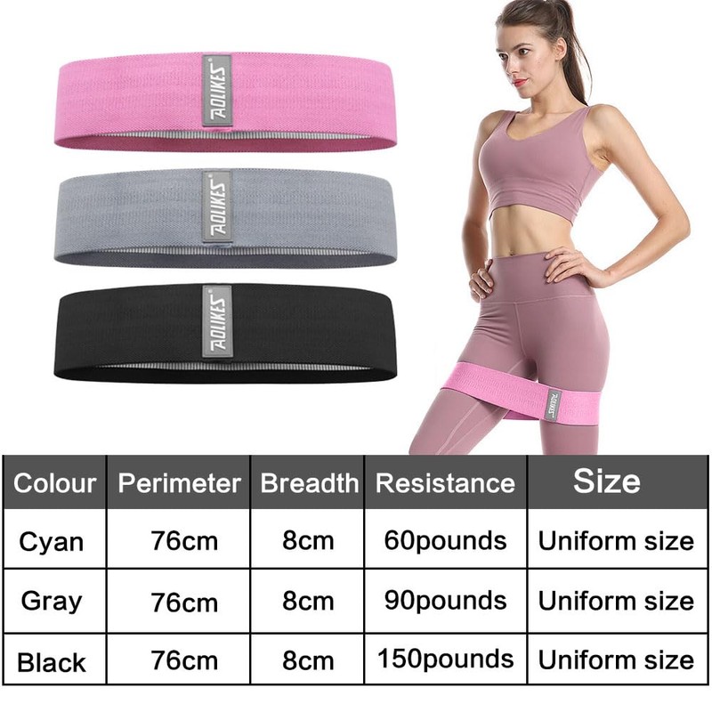 JZS 3 Levels Booty Bands Set, Fabric Resistance Workout Bands