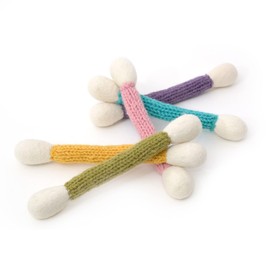 Glaciart One Swabs Cat Toys with Catnip - 5 PCS | Cute Cat Toys for Interaction, Exercise, & Play | Filled w/Organic Catnip for Anxiety & as Digestive Aid | Gift Idea