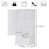 4-Tier Closet Storage Cabinet - White, 8-Cube, Hanging Rod &