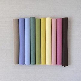 Wool Felt, 10 pcs 9"x12" with Matching DMC Embroidery Floss in Warm Pastel Colors, 1 mm Thick, Soft & Pliable, Wool Blend Felt, Secret Garden 9"x12" & Floss