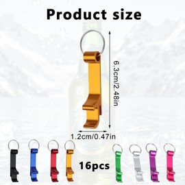 16 Stück Flaschenöffner Schlüsselanhänger,Flaschenöffner,Aluminium Bierflaschenöffner,Schlüsselanhänger Flaschenöffner,Bieröffner,Flaschenöffner Rohling,für Bar Party Camping und Familie(8 Farben)