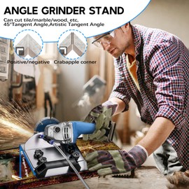 Angle Grinder Stand for Tile 45° Chamfer Cutting, 45 Degree Tile Cutter Tool with Gloves & Screwdriver Suitable for 100/115/125 Type Angle Grinder