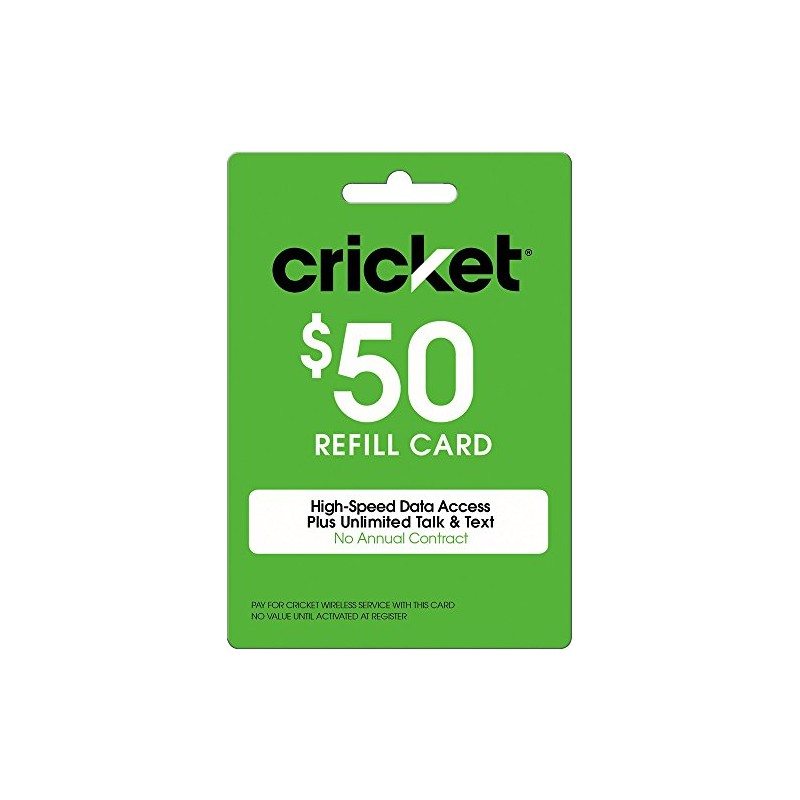 Cricket Refill Card $50 Cricket Wireless Refill Card $50