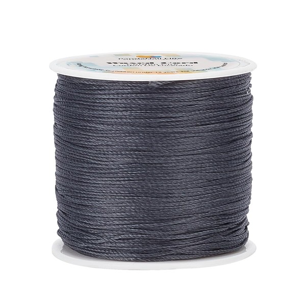 PH PandaHall 0.5mm Waxed Cord, 115 Yards Gray Polyester Cord