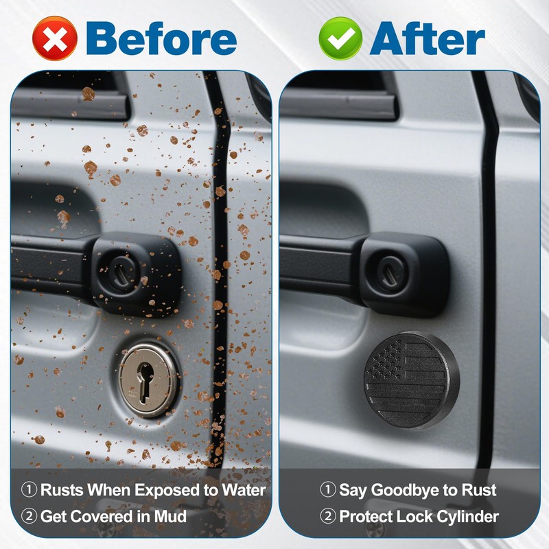 MYFAMIREA Magnetic Keyhole Covers for Jeep Wrangler JL/Gladiator JT 2018-2025