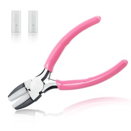 LEONTOOL Flat Nose Pliers for Jewelry Making with 2 Replacement Tips, Parallel Pliers 5 Inches Soft Jaw Pliers with Consistent Grip Wire Straightener for Beading, Looping, Gripping, Shaping Wire
