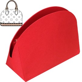 Soyizom Handbag Organiser for Alma Insert, Felt Bag Organiser Purse Organiser Insert for Alma PM BB Insert Organiser(BB,Red) …