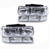 CNNELL Headlight Assembly Compatible with Chevy Silverado 1999-2002/ Suburban Tahoe