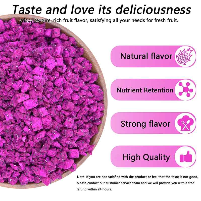 Freeze-Dried Dragon Fruit, Freeze-Dried Fruit, 185g/6.5302, No Added Sugars, Dry
