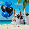 5Pcs Blue Black 18 Inch Foil Star Heart Balloons,Natural Latex