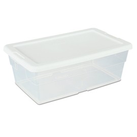 Sterilite Storage Box 13.5" X 8.3" X 4.8", 6 Qt. Clear - Pack of 6