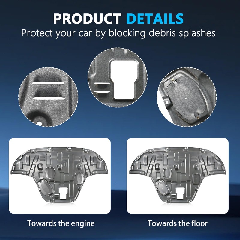 Carbon Steel Engine Splash Shield Fit for Hyundai Sonata 2020-2024,