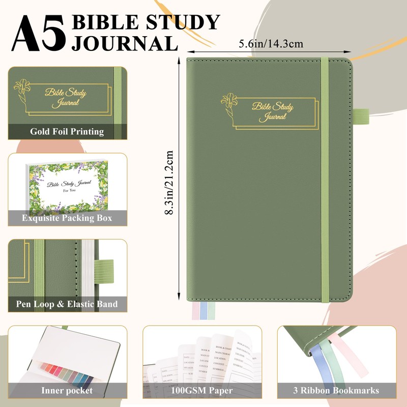 AKONEGE Bible Study Journal Church Notes Notebooks & Study Supplies,