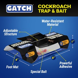 12 Pack Cockroach Killer Indoor Home, Cockroach Traps Indoor Sticky, Baited Glue Roach Killer Indoor Infestation for Roaches, Spider, Cricket, Cars & Home, Child & Pet Friendly