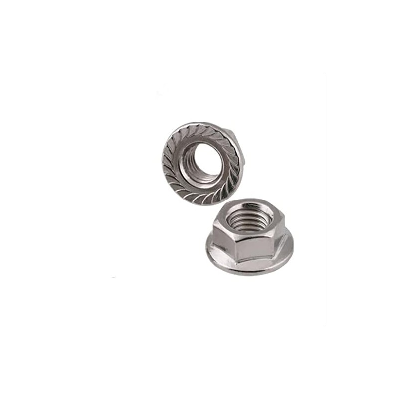 M8 Stainless Steel Serrated Flanged Nuts Hex Flange Nut