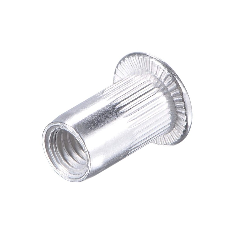 TA-VIGOR 100Pcs M5 Rivet Nuts, Aluminium Alloy Knurled Flat Head