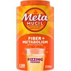 Metamucil Fizzy Fiber Supplement + Metabolism, Plant Based Psyllium Fiber Powder with B12 for Metabolism of Fats and Proteins, Daily Supplement for Regularity, Citrus Flavored Sugar-Free, 130 Serving