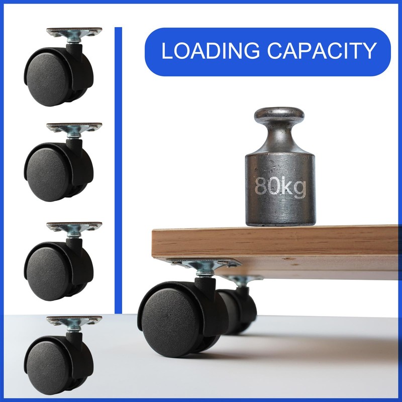 Dalyndar Furniture Casters 1.5 Inch Swivel Wheels Replacement Universal Rollers