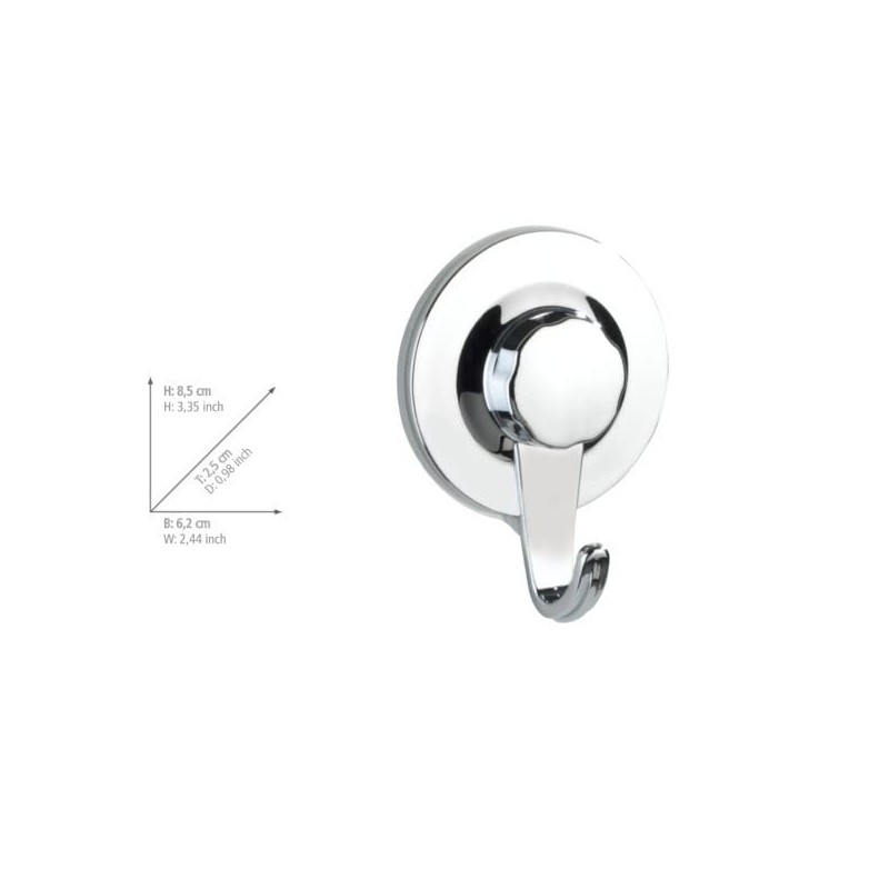 WENKO Static-Loc® Plus Valenza Wall Hook Chrome - Towel Hook,