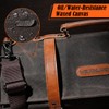 WELKINLAND 13-Pocket Knife Roll, Waxed-Canvas Leather Knife Roll Bag, Heavy-Duty