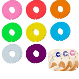 16pcs Closet Dividers, Round Clothing Rack Dividers Plain Closet Dividers for Hanging Clothes, Color Plastic Hanger Tags Clothing Rack Dividers Round Closet Labels Reusable Wardrobe Hanger Separator