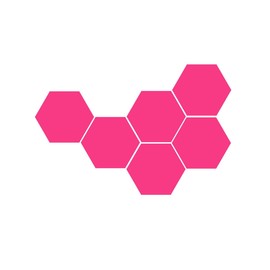 Melissalove 6 Honeycomb Wall Decal Stickers Geometric Hexagons Vinyl Wall Stickers Home Decor 24x28cm D625 (Neon Pink)