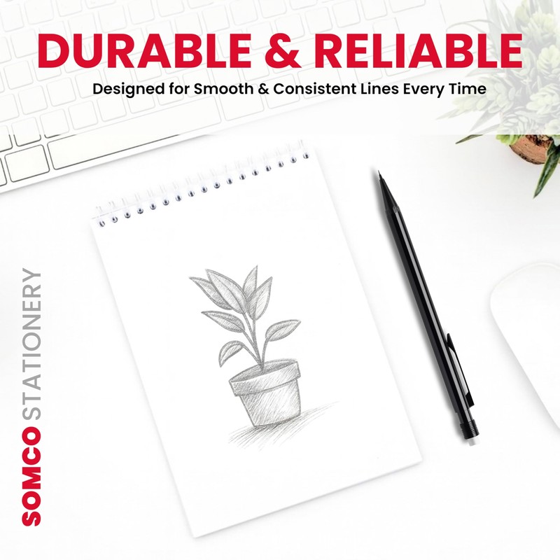 SOMCO - Pack of 5 Mechanical Pencils - 0.5mm Refillable