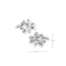 MRCUFF 3 Three Leaf Clover Shamrock Irish Ireland Pair Cufflinks in a Presentation Gift Box & Polishing Cloth