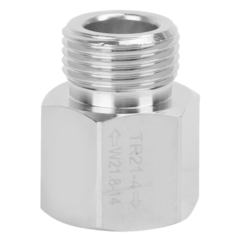CO2 Tank Cylinder Adapter Converter Silver Female Thread TR21-4 to