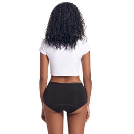 Goat Union Organic Cotton Boyleg Period Underwear for Women & Teens - Moderate Absorbency Period Panty, Black, XS, Pack of 1