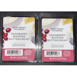 Better Homes & Gardens 2 Better Homes & Gardens CRANBERRY WHIPPED BUTTER CREAM Wax Melts 2.5 oz Each