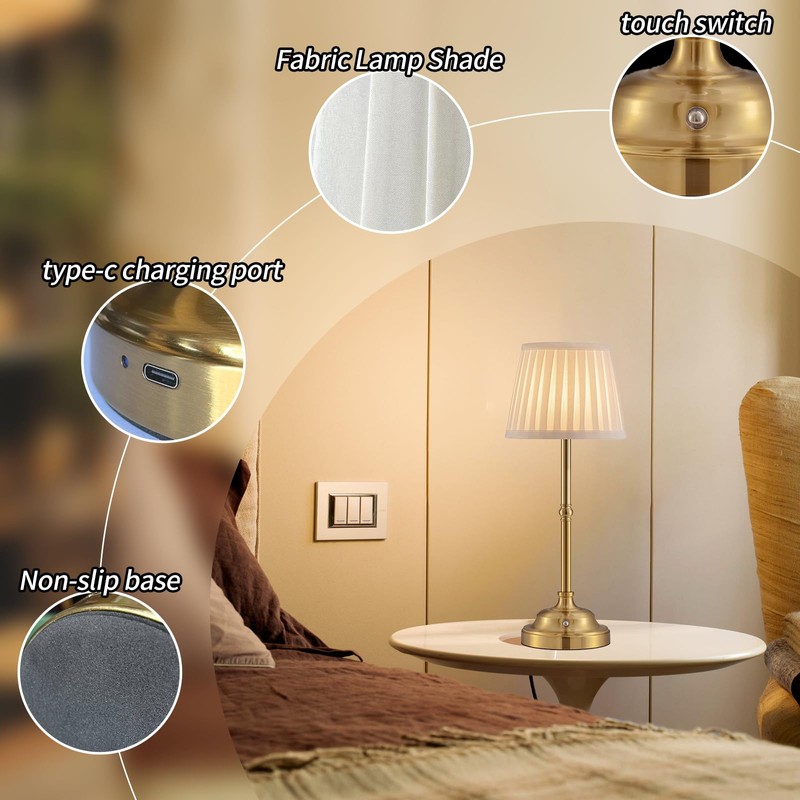 Mr. White Set of 2 Cordless Wireless Rechargeable Touch Battery