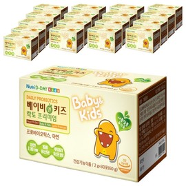 Nutri-D Day Baby&Kids Lacto Premium Probiotics, 60g, 18 pieces / 뉴트리디데이 베이비앤키즈 락토프리미엄 유산균, 60g, 18개