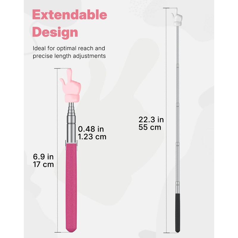 Uniclife 2 Pcs Telescopic Teachers Pointer Mini Retractable Finger Pointer