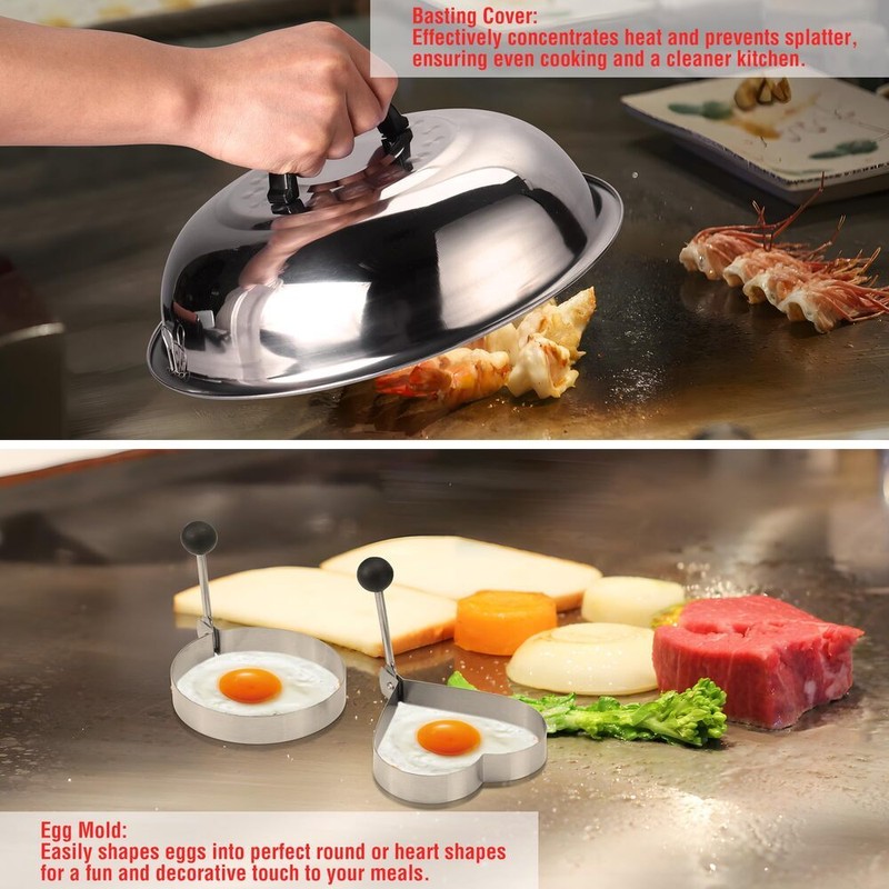 PARGRILL 128PC Griddle Accessories Kit Flat Top Grill Accessory Set