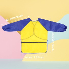 Thinp 2 Pack Kids Art Smock, Aprons with Long Sleeve and 3 Pockets Waterproof Artist Painting for Cooking Eating Arts & Crafts Childs Paint Apron Children Ages 3-8 Red, 58x44x48cm