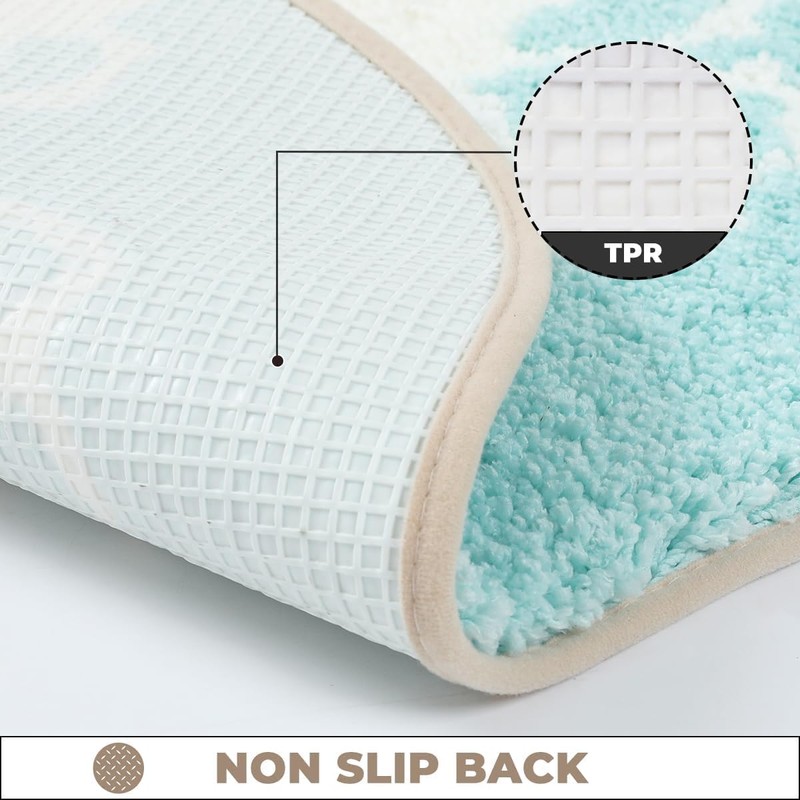 Cute Ocean Bathroom Rug Super Absorbent Bath Mat Machine Washable