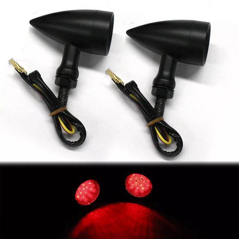 KEEPDSGN Motorcycle Black Bullet LED Brake Blinker Turn Signal Tail