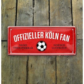 Blechschilder OFFIZIELLER KÖLN Fan Metallschild für Fußball Begeisterte Deko Artikel Schild Geschenkidee 28x12 cm