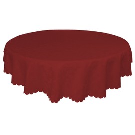 EcoSol Designs - Microfiber Damask Waterproof Tablecloth, Versatile and Functional Dining Accessory, Wrinkle-Free Round Tablecloth, Wine-Color Foliate, 70 inches Diameter