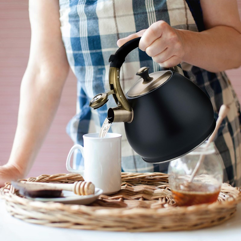 Tea Kettle Stovetop Whistling Kettle Teapot, 3Quart Tea Pot Stainless