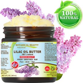 Botanical Beauty LILAC OIL BUTTER 100% Natural 8 Fl.oz.- 240 ml. Lilac Essential Oil in Shea Nut Butter for FACE, SKIN, BODY, HAIR, NAILS. Beauty Skin Moisturizer Oil Butter