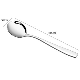 Bringer 12 Pieces Stainless Steel Round Soup Spoon, Bouillon Spoon