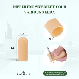 Bukihome 8 Pack Gel Toe Cap Small Toe Protector for Men and Women - Cushions and Protects Toes, Relieve Toe Pain from Missing Toenails, Corns, Blisters (Small Size)