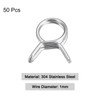 uxcell Double Wire Spring Hose Clamp, 50pcs 304 Stainless Steel