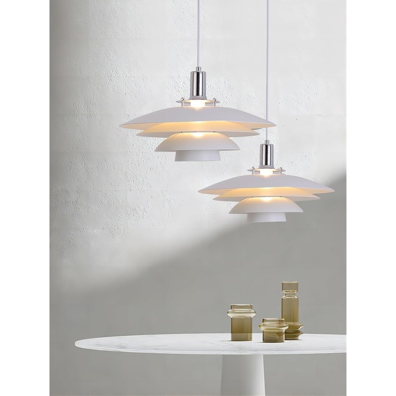 FCTWAKS Mid Century Modern Pendant Light, 15" Nordic Hanging Ceiling
